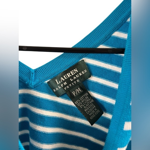 Ralph Lauren blue striped knit tank top - Picture 3 of 5